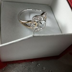 .925 Silver with Rose Gold Plating Size 6